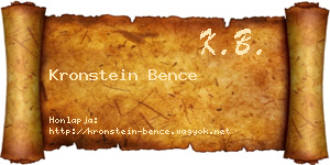 Kronstein Bence névjegykártya